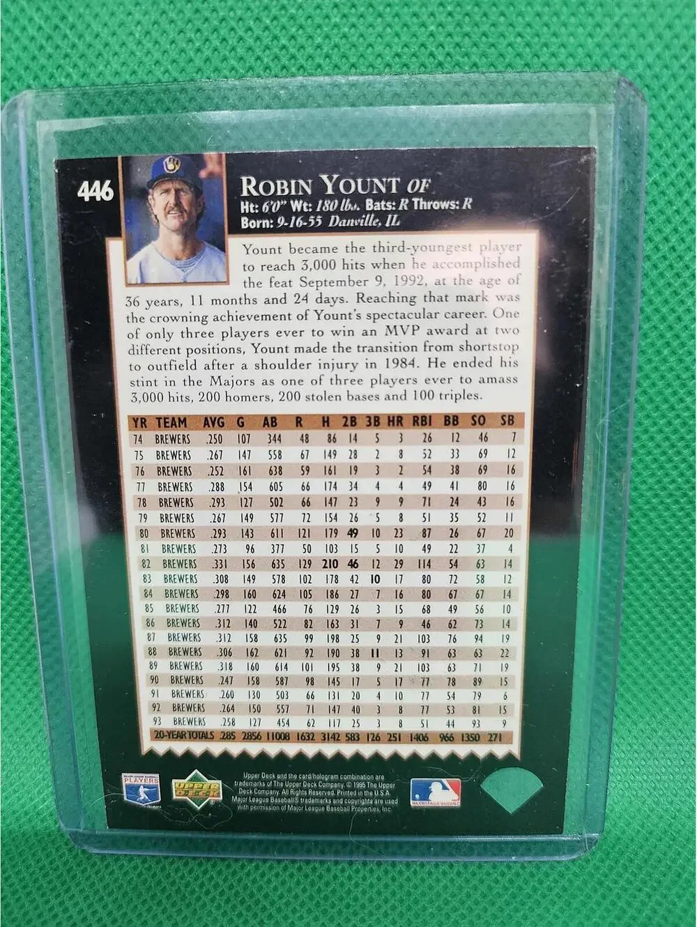 Robin Yount - 1995 Upper Deck Final Tribute #446 - HOF - RAW Mint